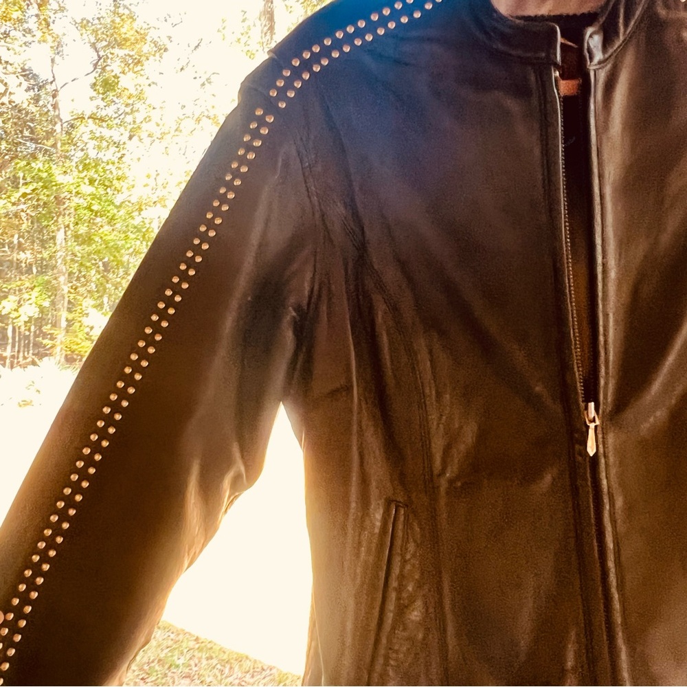 Harley Davidson Women’s Black Leather Riding Jacket - Picture 6 of 12